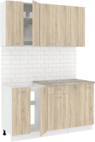 Кухонный гарнитур Кортекс-мебель Корнелия Лира-лайт 1.5м (дуб сонома/марсель) - 