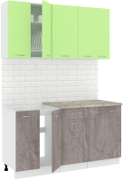 Готовая кухня Кортекс-мебель Корнелия Лира-лайт 1.5м (зеленый/оникс/марсель) - 