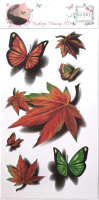 Набор временных татуировок Lukky Fashion / Т21478 (бабочки/листья) - 