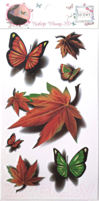 Набор временных татуировок Lukky Fashion / Т21478 (бабочки/листья)