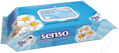 Влажная туалетная бумага Senso С экстрактом ромашки и молочной кислотой (100шт)