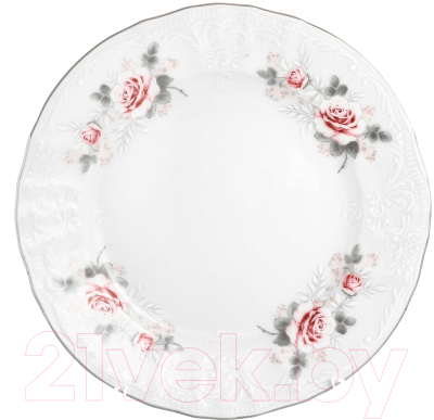 Тарелка закусочная (десертная) Thun 1794 Bernadotte Бледные розы / БЕР0275
