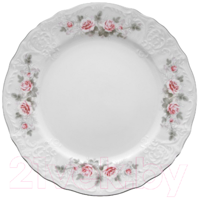 Тарелка столовая обеденная Thun 1794 Bernadotte Бледные розы / БЕР0277