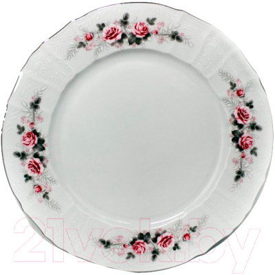 Тарелка столовая обеденная Thun 1794 Bernadotte Бледные розы / БЕР0035