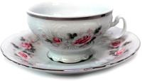 Чашка с блюдцем Thun 1794 Bernadotte Бледные розы / БЕР0045 - 