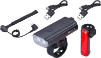 Набор фонарей для велосипеда BBB StrikDuo 1600 Combo + BLS-137 Signal + Remote / BLS-175 (черный) - 