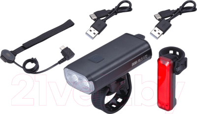Набор фонарей для велосипеда BBB StrikDuo 1600 Combo + BLS-137 Signal + Remote / BLS-175 (черный)