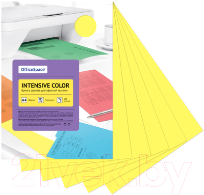 Бумага OfficeSpace Intensive Color A4 / IC_38227 (100л, желтый)