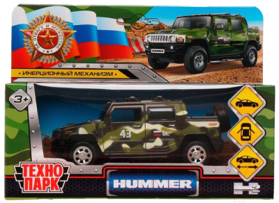 Автомобиль игрушечный Технопарк Hummer H2 Pickup / HUM2PICKUP-12MIL-GN