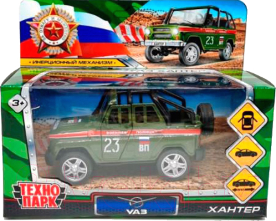 Автомобиль игрушечный Технопарк Uaz Hunter Военная Полиция / HUNTERBCH-12MIL-POL