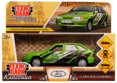 Автомобиль игрушечный Технопарк Lada -2114 Samara Спорт / 2114-12SRT-GN