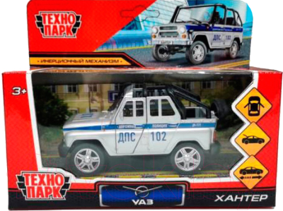 Автомобиль игрушечный Технопарк Uaz Hunter Полиция / HUNTERBCH-12POL-SR