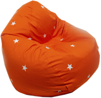 Бескаркасное кресло Devi Bag Груша XL П-33 (оранжевый/звезды) - 