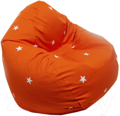 Бескаркасное кресло Devi Bag Груша XL П-33 (оранжевый/звезды)