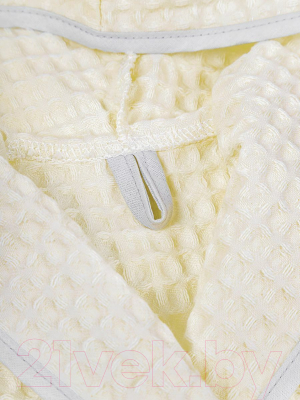Халат детский Amarobaby Waffle с капюшоном / AB-OD22-WAF2502/33-110 (молочный, р. 110-116)