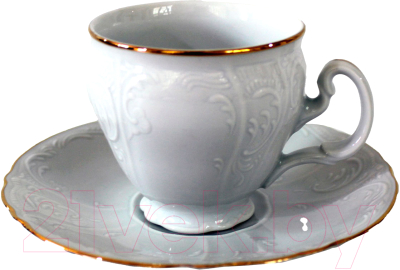 Чашка с блюдцем Thun 1794 Bernadotte Отводка золото / БЕР0202