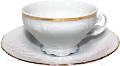 Чашка с блюдцем Thun 1794 Bernadotte Отводка золото / БЕР0070
