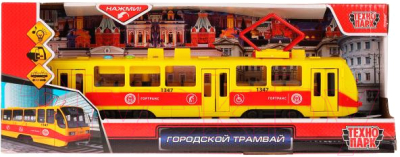 Трамвай игрушечный Технопарк TRAM71403-30PL-YERD