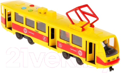 Трамвай игрушечный Технопарк TRAM71403-30PL-YERD