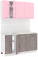 Готовая кухня Кортекс-мебель Корнелия Лира-лайт 1.5м (розовый/оникс/королевский опал) - 
