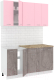 Готовая кухня Кортекс-мебель Корнелия Лира-лайт 1.5м (розовый/оникс/мадрид) - 