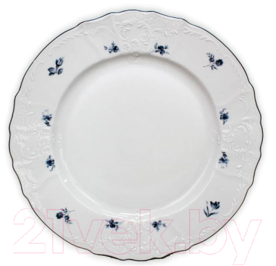Тарелка столовая обеденная Thun 1794 Bernadotte Синие мелкие цветы / БЕР0126 (25см)