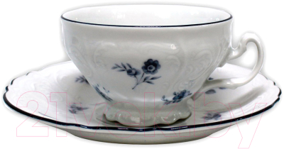 Чашка с блюдцем Thun 1794 Bernadotte Синие мелкие цветы / БЕР0136