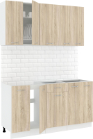 Кухонный гарнитур Кортекс-мебель Корнелия Лира-лайт 1.5м без столешницы (дуб сонома) - 