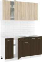 Кухонный гарнитур Кортекс-мебель Корнелия Лира-лайт 1.5м без столешницы (дуб сонома/венге) - 