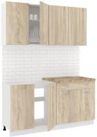 Кухонный гарнитур Кортекс-мебель Корнелия Лира-лайт 1.6м  (дуб сонома/мадрид) - 