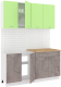 Готовая кухня Кортекс-мебель Корнелия Лира-лайт 1.6м (зеленый/оникс/дуб бунратти) - 