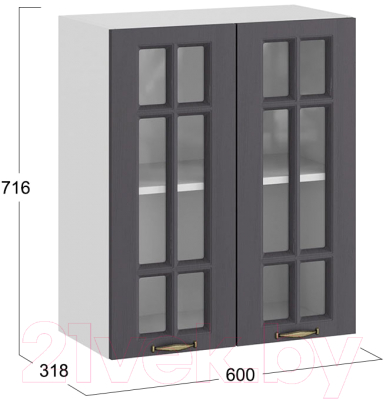 Шкаф навесной для кухни ТриЯ Лина 1В6С (белый/графит)