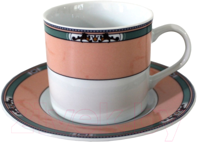 Чашка с блюдцем Thun 1794 Cairo Розовый декор / КАР0038