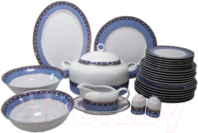 Набор столовой посуды Thun 1794 Cairo Сетка на синем / КАР0013