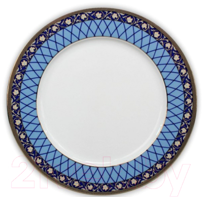 Тарелка закусочная (десертная) Thun 1794 Cairo Сетка на синем / КАР0019 (19см)
