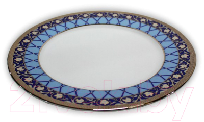 Тарелка столовая обеденная Thun 1794 Cairo Сетка на синем / КАР0018 (25см)