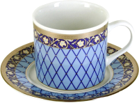 Чашка с блюдцем Thun 1794 Cairo Сетка на синем / КАР0058 - 