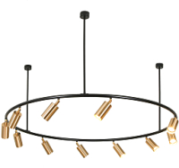 Люстра Kinklight Кайко 07615-12 (черный/бронза) -