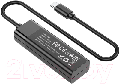 USB-хаб Hoco HB25 Type-C-USB (черный)