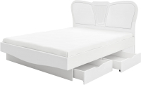 Двуспальная кровать Мебель-Неман София МН-025-25 (белый глянец/белый) - 