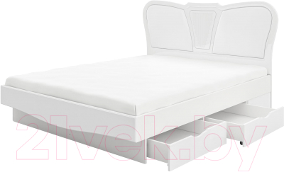Двуспальная кровать Мебель-Неман София МН-025-25 (белый глянец/белый)