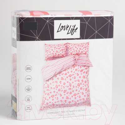 Комплект постельного белья Love Life Pink leopard / 7841030