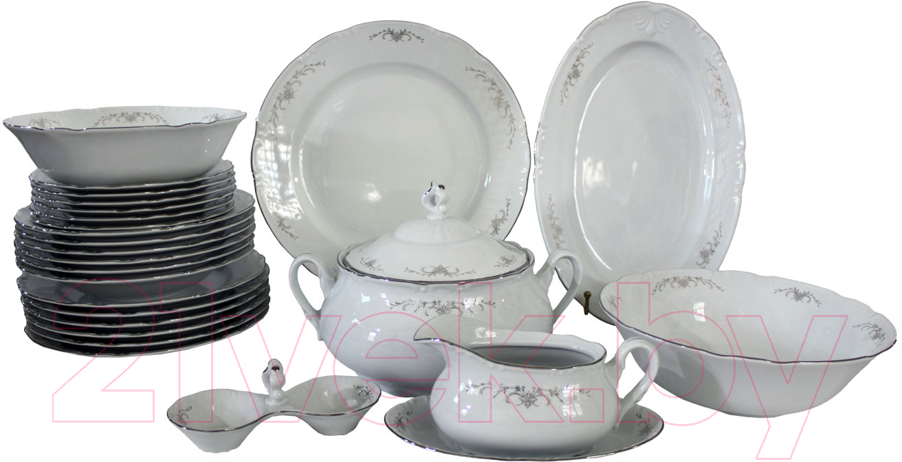 Набор столовой посуды Thun 1794 Констанция Серый орнамент / КСТ0025