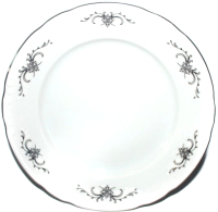 Тарелка столовая обеденная Thun 1794 Констанция Серый орнамент / КСТ0023 (24см) - 