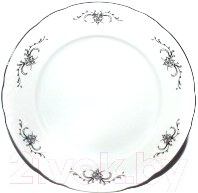 Тарелка столовая обеденная Thun 1794 Констанция Серый орнамент / КСТ0023 (24см)