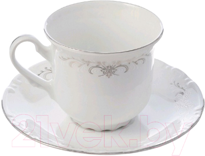 Чашка с блюдцем Thun 1794 Констанция Серый орнамент / КСТ0027