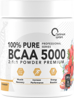 Аминокислоты BCAA Optimum System 5000 Powder (200г, клубника) - 