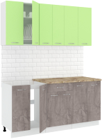 Кухонный гарнитур Кортекс-мебель Корнелия Лира-лайт 1.7м (зеленый/оникс/мадрид) - 