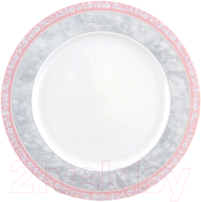 Блюдо Thun 1794 Яна Серый мрамор с розовым кантом / ЯНА0005 (30см)