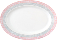 Блюдо Thun 1794 Яна Серый мрамор с розовым кантом / ЯНА0009 (32см) - 